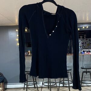 Old Navy Black V-Neck Hoodie